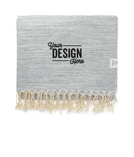 Hilana Yalova Upcycled Ultra Soft Marbled Turkish Towel - Color: Dark Gray