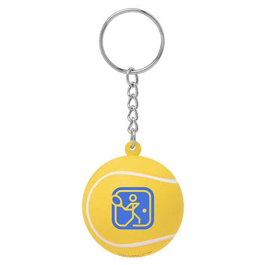 Yellow Tennis Ball Stress Reliever Keychain