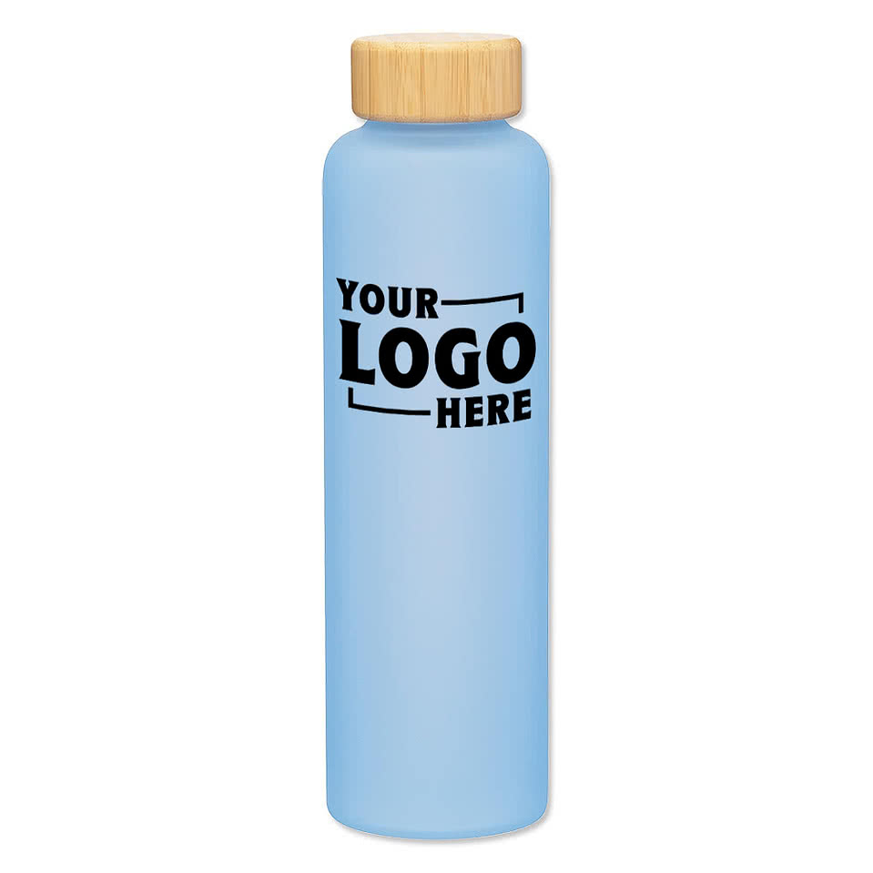 18 oz. h2go Rincon Glass Water Bottle with Bamboo Lid