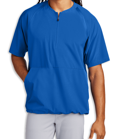 Sport-Tek Repeat Half Zip Short Sleeve Baseball Jacket in True Royal