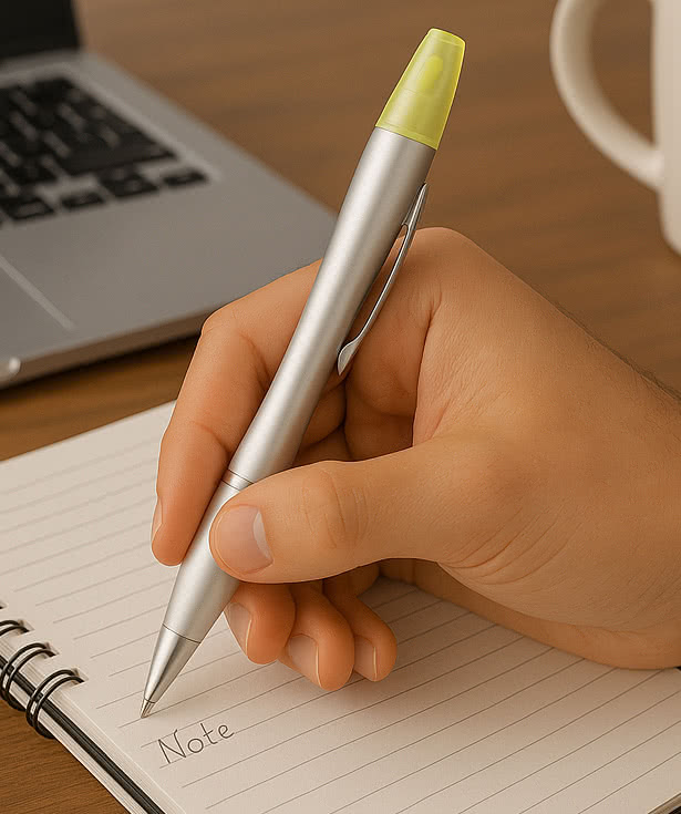 Twin-Write Highlighter Ballpoint Pen (black ink)