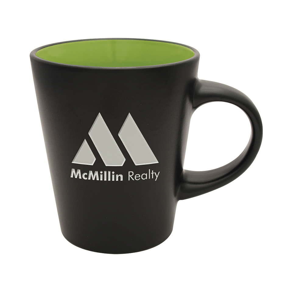 Laser Engraved 12 oz. Ceramic Two-Tone Noir Mug