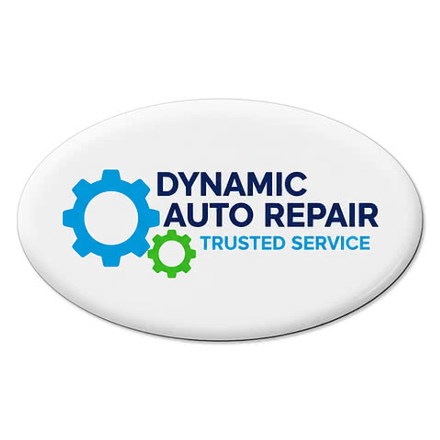 Full Color 5" x 3" Oval Car Magnet in White