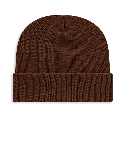 Cap America Tompkin Knit Cuff Beanie in Chocolate Brown