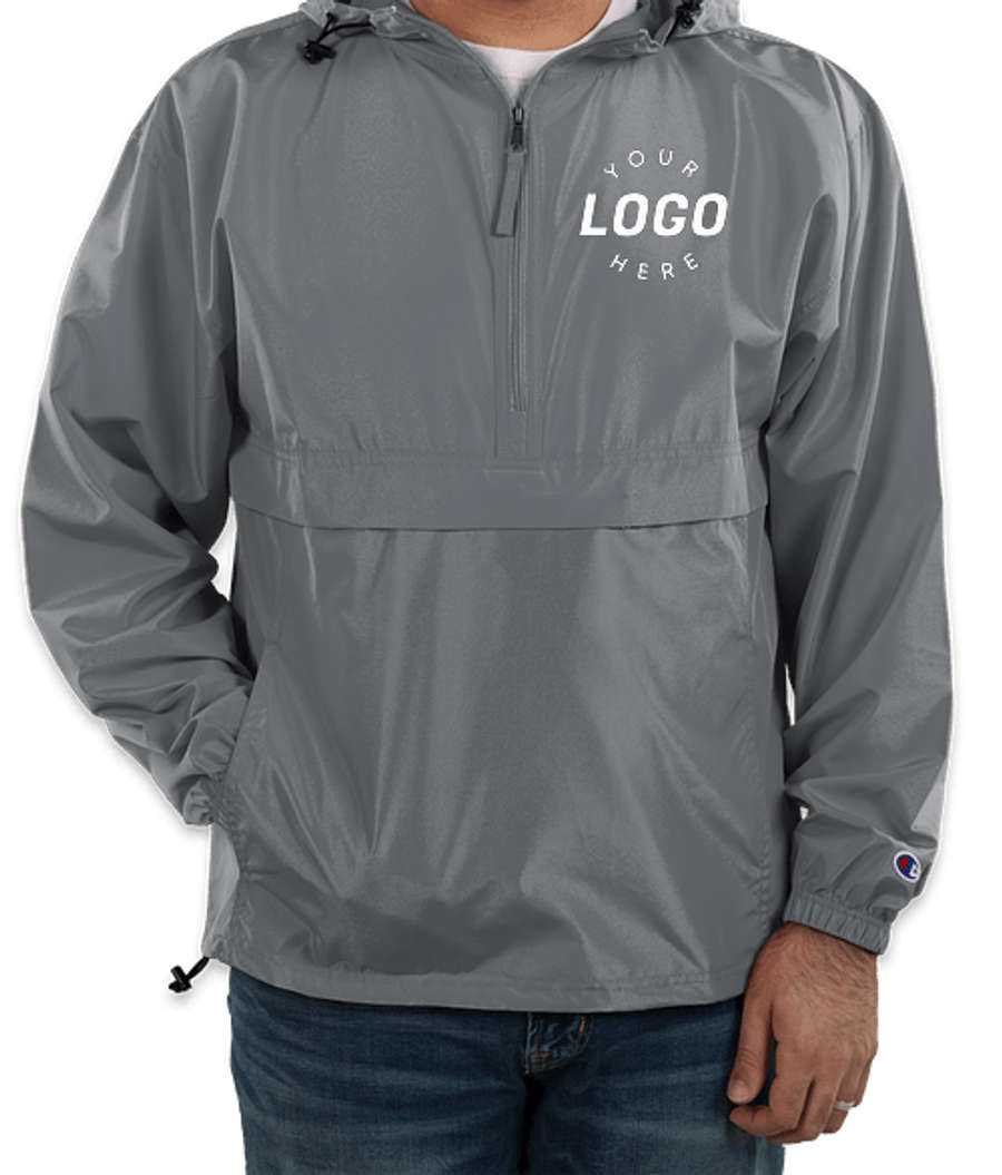 Champion Packable Half Zip Windbreaker Jacket in Graphite