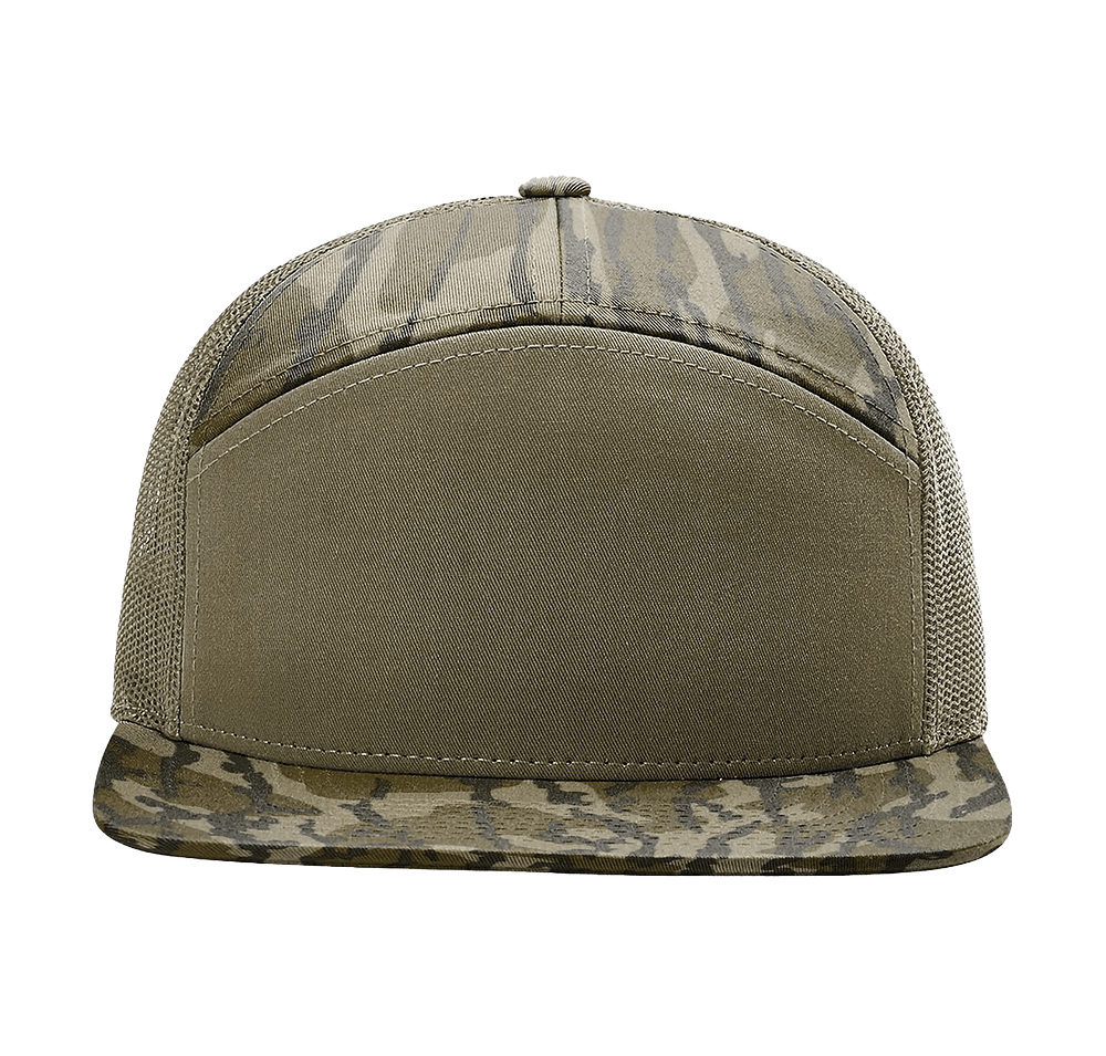 Richardson Camo 7-Panel Snapback Trucker Hat-default