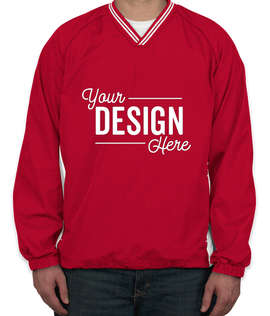 Sport-Tek Tipped V-Neck Windshirt - Color: True Red / White