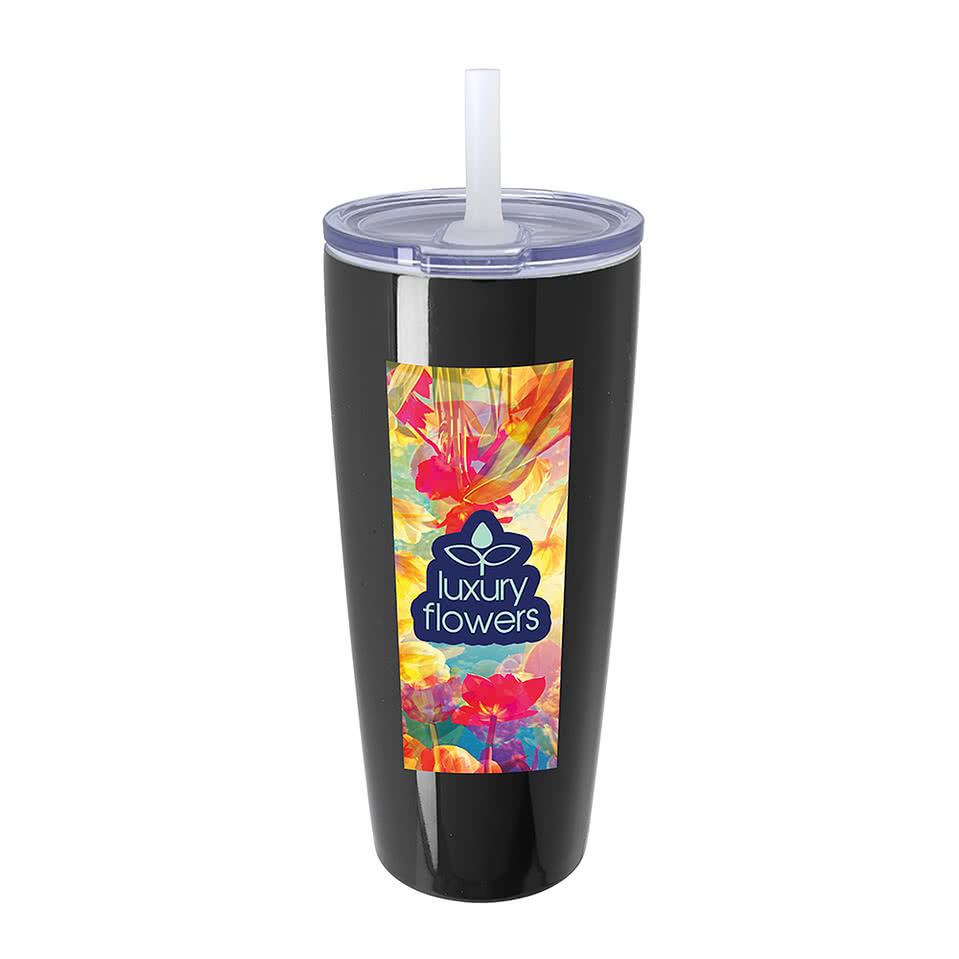 Koozie® Full Color 30 oz. Built-in Straw Vacuum Tumbler