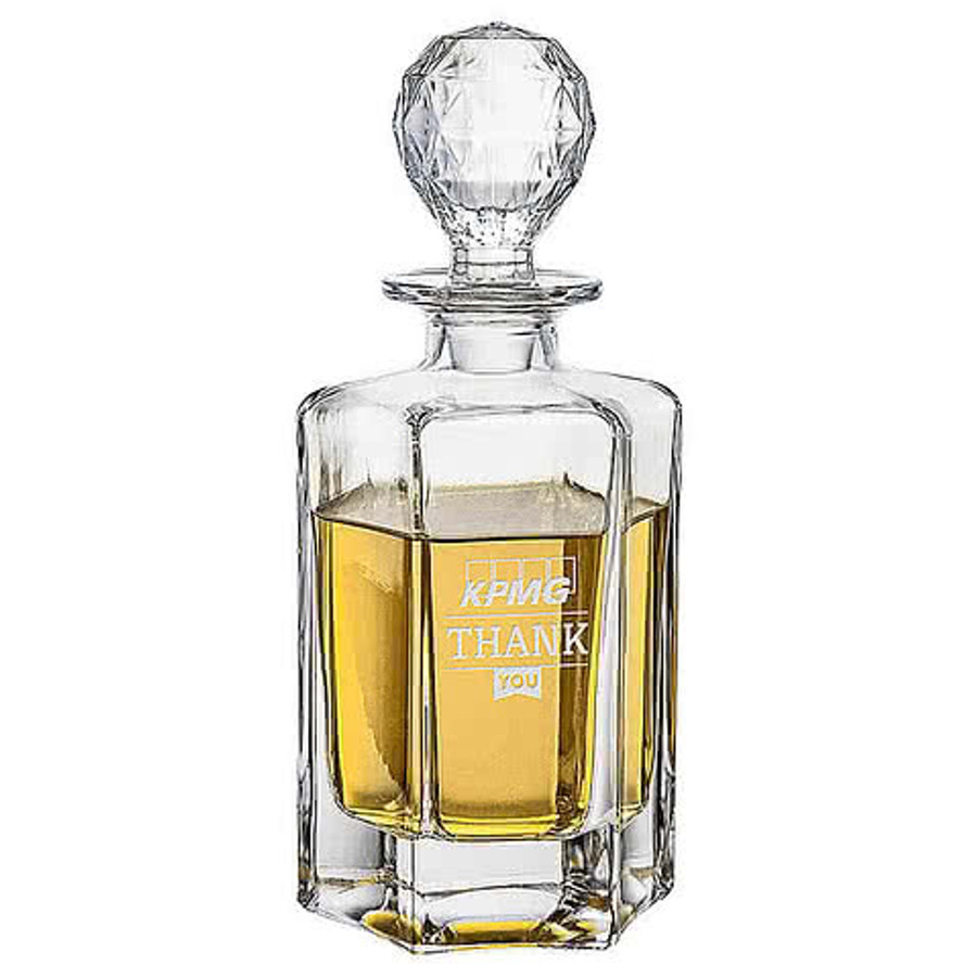 Laser Etched 26 oz. Govenor Decanter with Lid in Clear