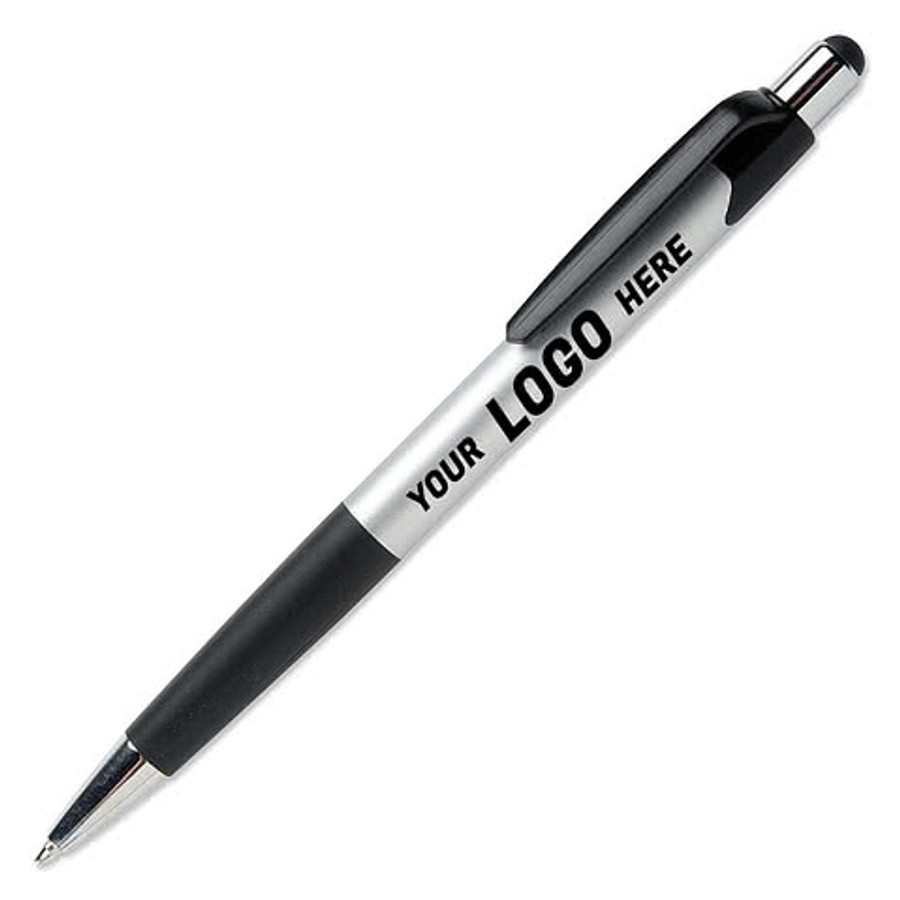 Mardi Gras Touch Stylus Pen (black ink) in Silver Gray