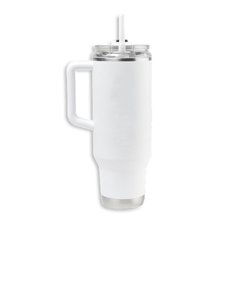 Igloo 40 oz. Recycled Travel Tumbler with Straw in White