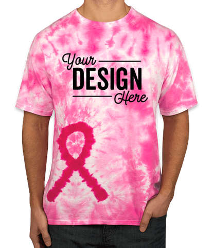 Dyenomite Charity Ribbon Tie-Dye T-shirt - Pink