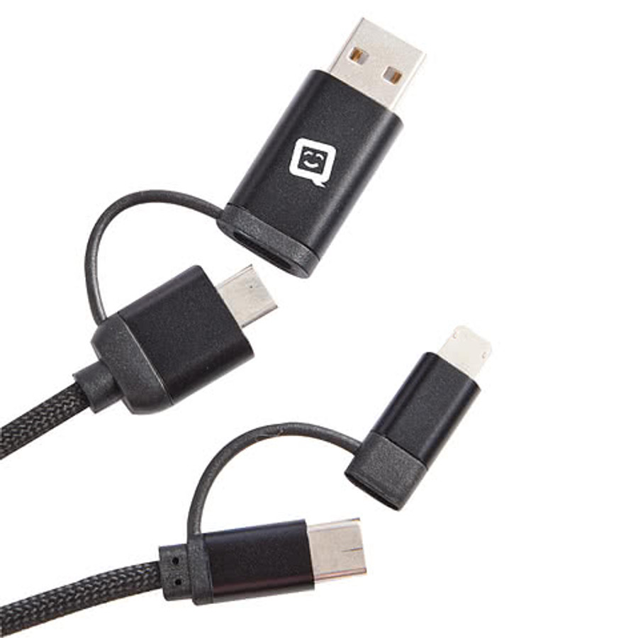 Boost 5-in-1 65W PD Recycled Long Charging Cable in Black