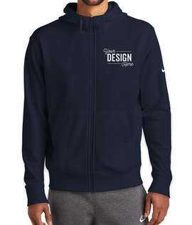 Nike Club Fleece Sleeve Swoosh Zip Hoodie - Color: Midnight Navy