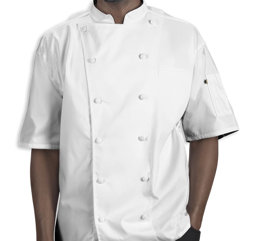 Edwards 12 Button Mesh Back Short Sleeve Chef Coat-default