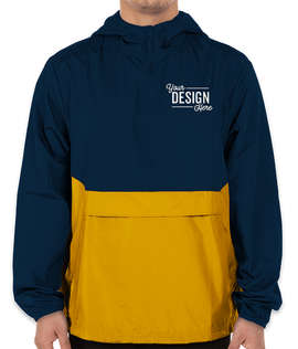 Holloway Packable Hooded Half Zip Pullover - Color: Navy / Gold