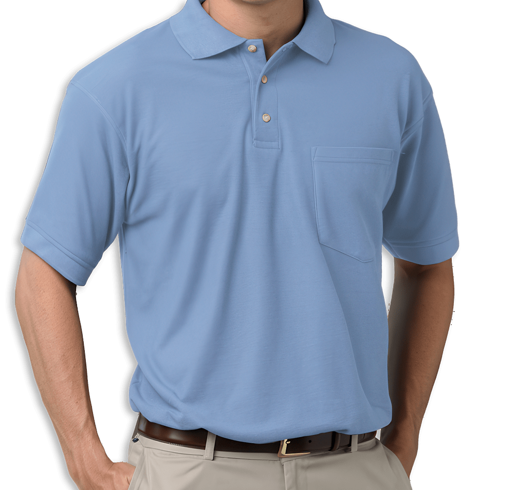 Blue Generation Scotchgard Treated Pique Pocket Polo - Embroidered-default