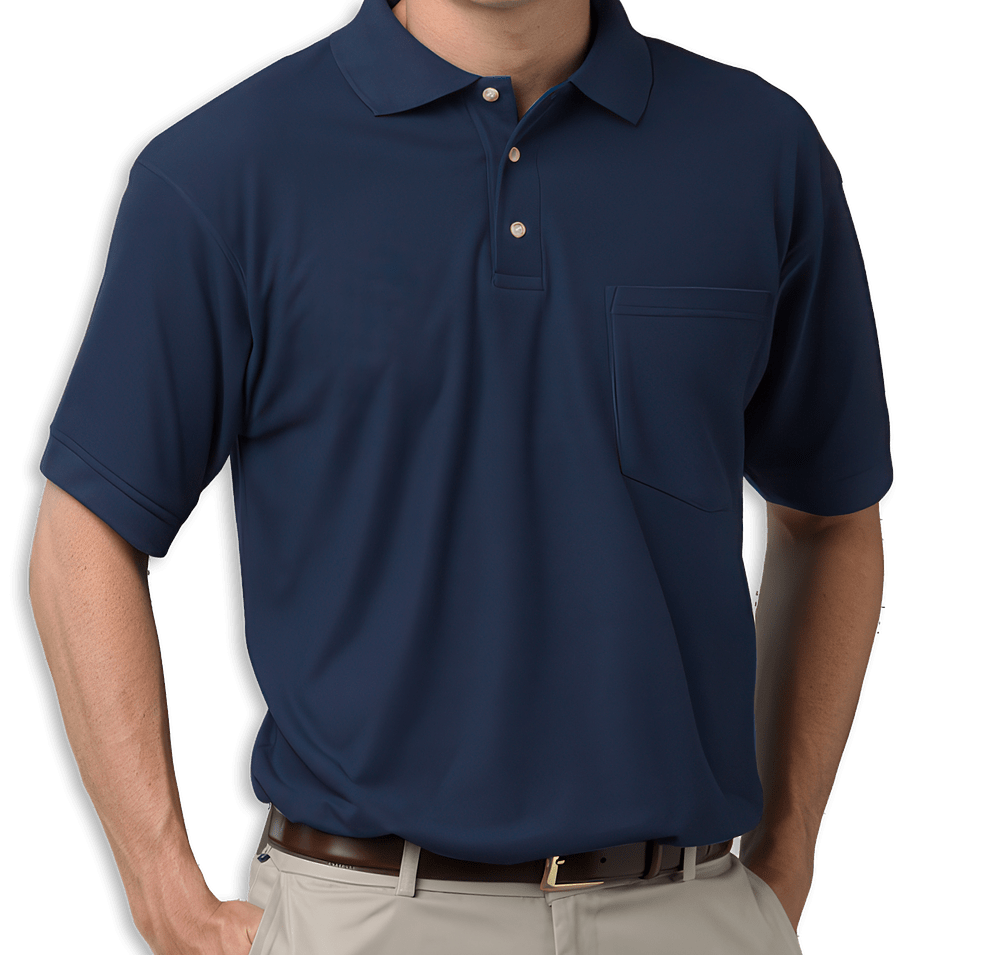 Blue Generation Scotchgard Treated Pique Pocket Polo - Embroidered-default
