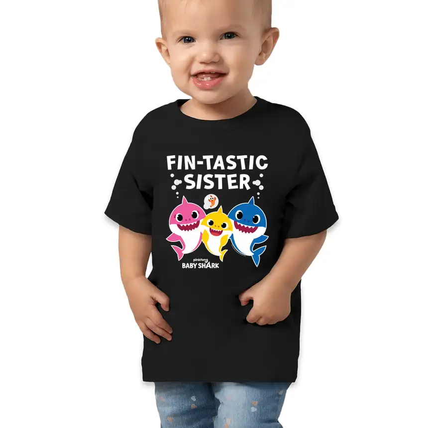 Baby Shark - Fintastic Sister - Bella + Canvas Toddler Jersey Short-Sleeve T-shirt