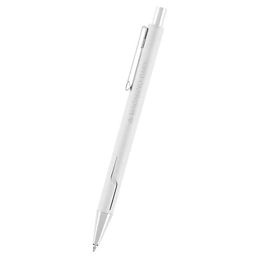 Laser Engraved Dalton Recycled Aluminum Ballpoint Pen (black ink) in BLACK