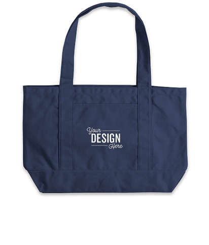 Large Midweight Gusseted Pigment Dyed Boat Tote Bag - Washed Navy