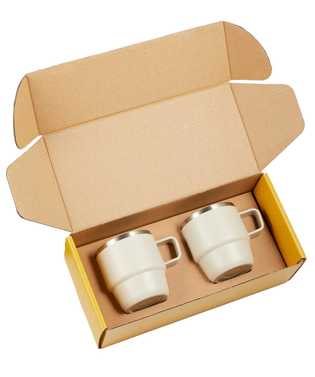 Laser Engraved 6 oz. Doppio Stackable Recycled Mug Set