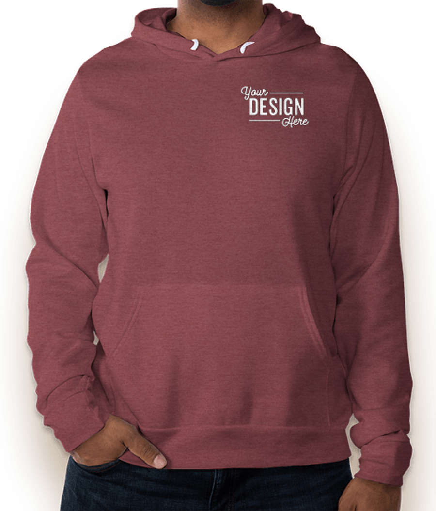 Embroidered Bella + Canvas Ultra Soft Pullover Hoodie in Heather Maroon