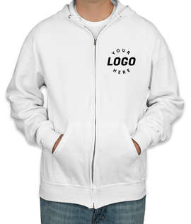 Jerzees Nublend 50/50 Zip Hoodie - Color: White