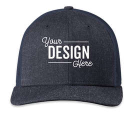 New Era Snapback Low Profile Trucker Hat - Color: Heather Navy / Navy