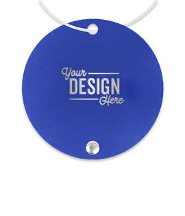 Laser Engraved Jet Setter Circle Luggage Tag - Color: Royal Blue