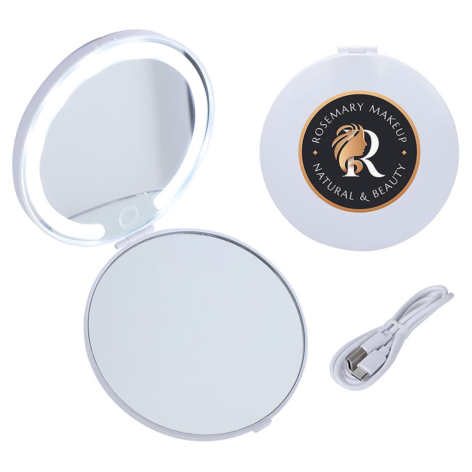 Allure Rechargeable Dual Pocket Mirrors with 2 Light Modes