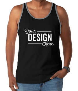 Bella + Canvas Colorblock Tank - Color: Black / Athletic Heather