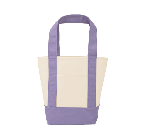 Mini Cotton Canvas Tote Bag in Pastel Purple