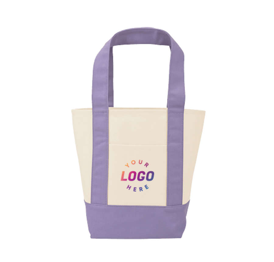 Mini Cotton Canvas Tote Bag in Pastel Purple