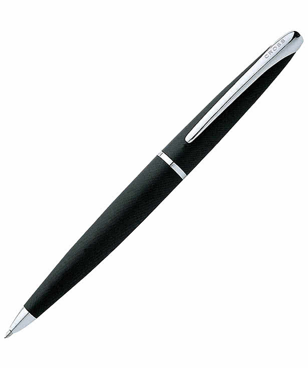 Laser Engraved Cross ATX Basalt Black Ballpoint Pen (black ink)