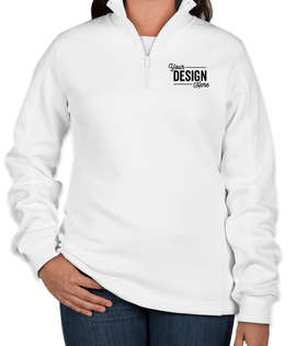 Sport-Tek Premium Women's Quarter Zip Sweatshirt - Screen Printed - Color: White