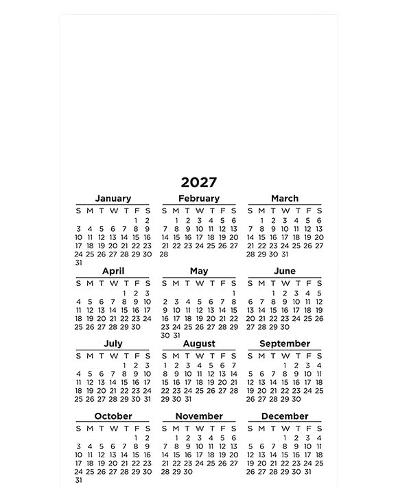 3.5 in. x 6 in. Calendar Square Corner Magnet 