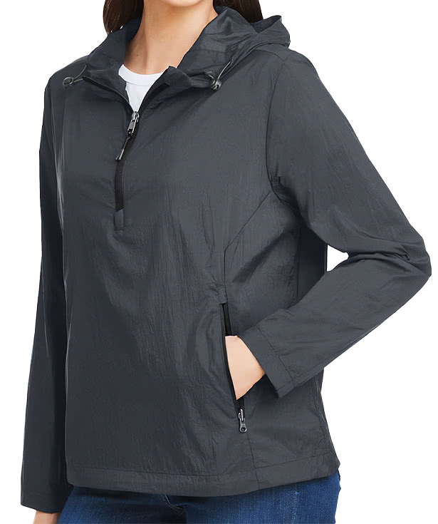 North End Women's Aura Recycled Lightweight Packable Anorak - Embroidered