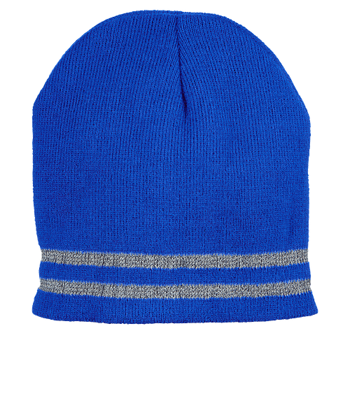 Reflective Acrylic Knit Beanie in BLUE-REFLEX