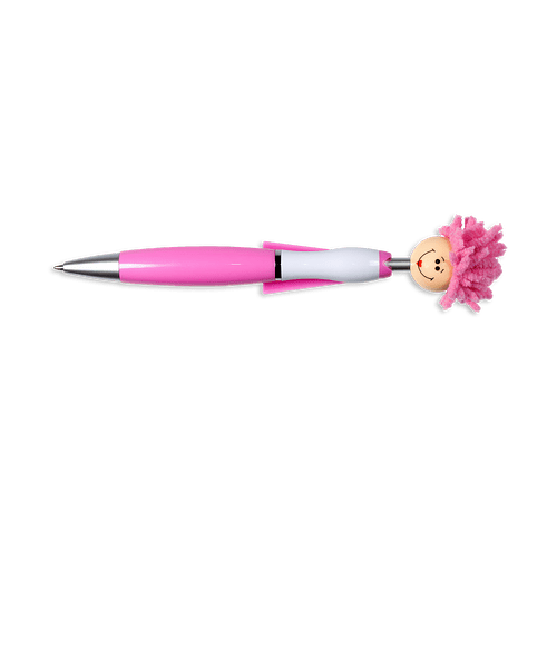MopToppers Superhero Ballpoint Pen (black ink) in Pink