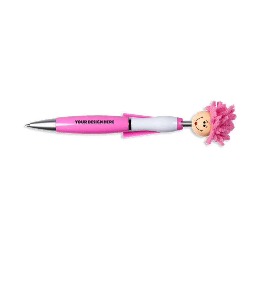 MopToppers Superhero Ballpoint Pen (black ink) in Pink
