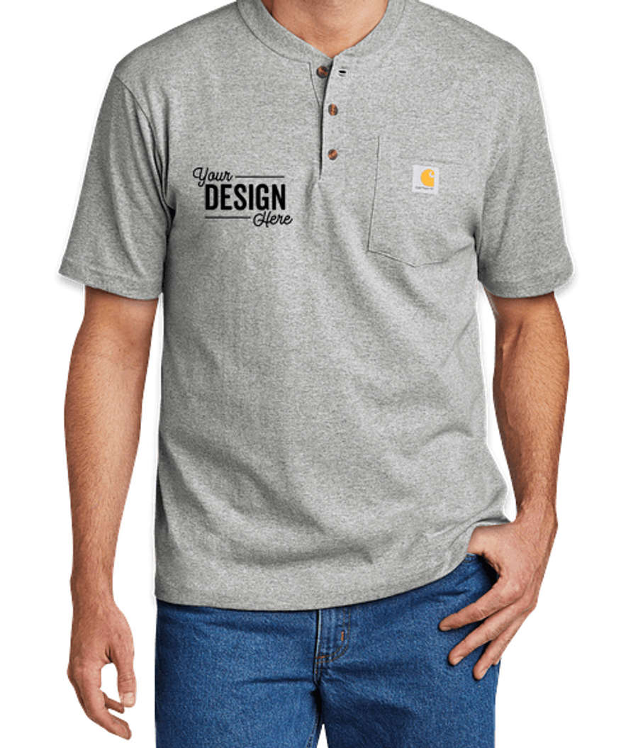 Carhartt Short Sleeve Henley Shirt in Heather Grey