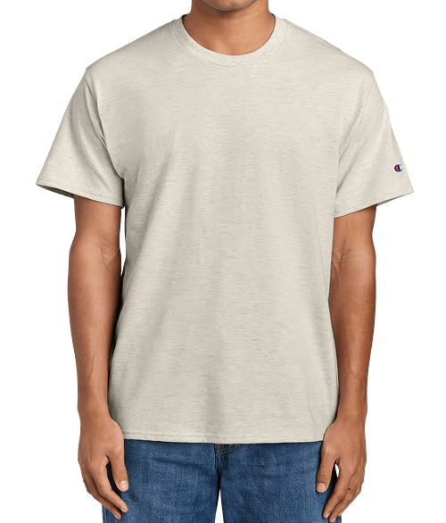 Champion Midweight Crewneck Jersey T-shirt in Oatmeal Heather
