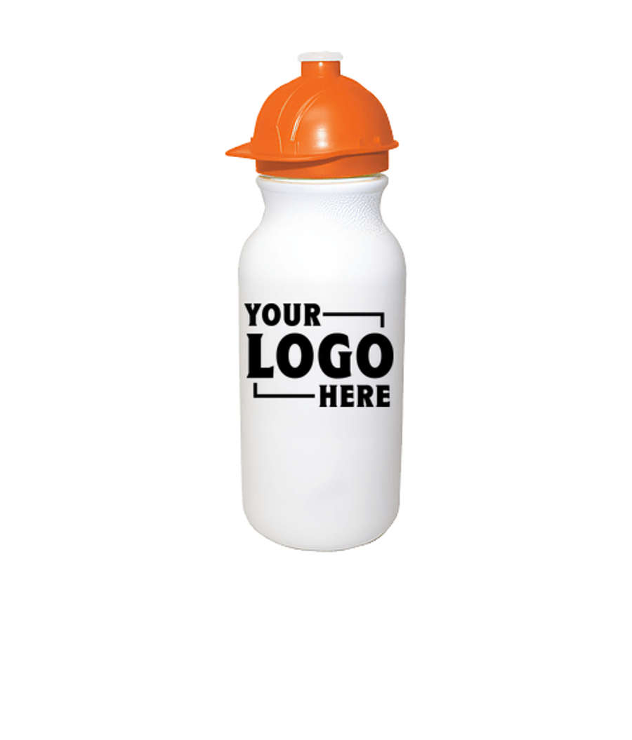 20 oz. Safety Helmet Bike Water Bottle in White