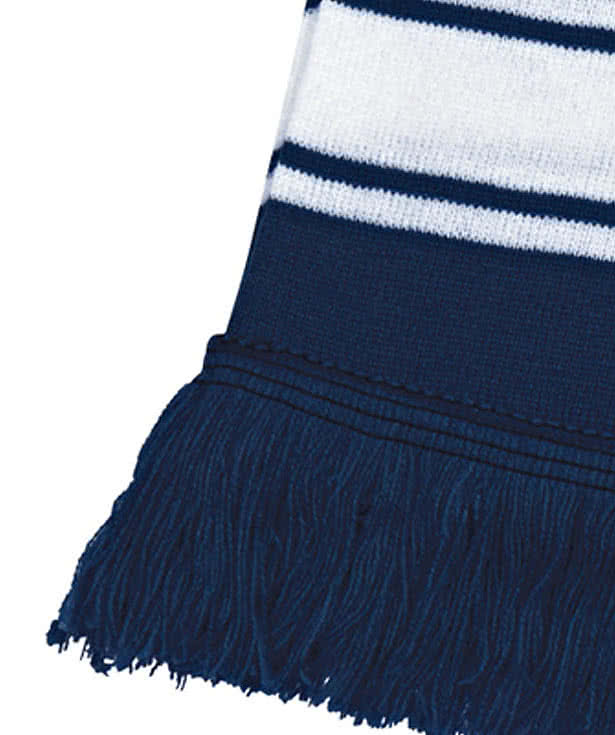 Two-Tone Knit Scarf with Fringe