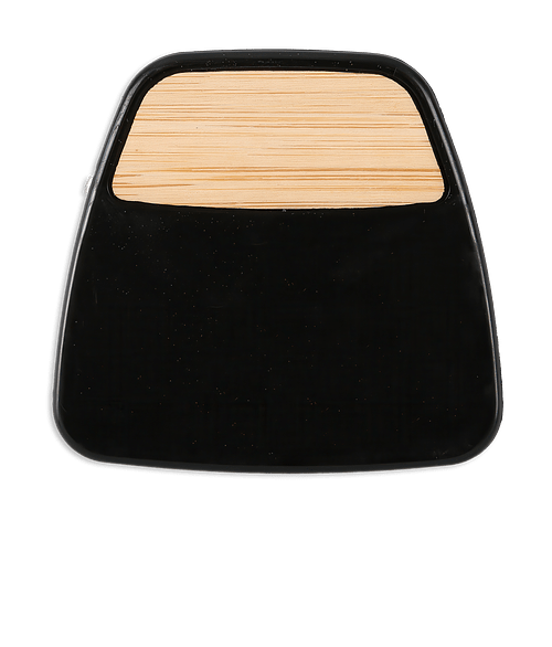 Bamboo Accent Magnetic Memo Clip with Pen Holder in Black