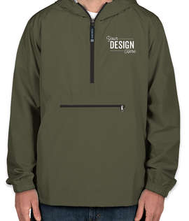 Charles River Pack-N-Go Hooded Packable Anorak - Embroidered - Color: Olive