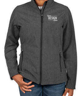 Port Authority Women's Core Fleece Lined Soft Shell Jacket - Color: Black Charcoal Heather
