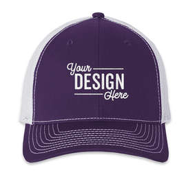 Richardson Snapback Trucker Hat - Color: Purple / White