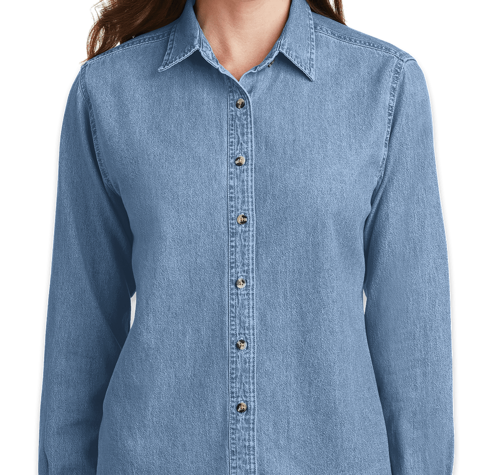 Port & Company Women's Denim Shirt - Printed-default